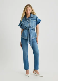Liu Jo Jean droit cropped avec ceinture|Femme Jeans Droit