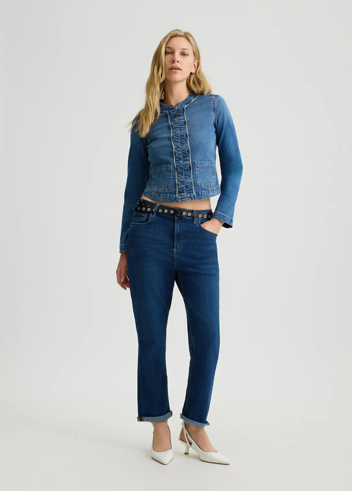 Liu Jo Jean droit cropped avec ceinture|Femme Jeans Droit