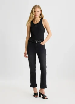 Liu Jo Jean droit cropped avec ceinture|Femme Jeans Droit