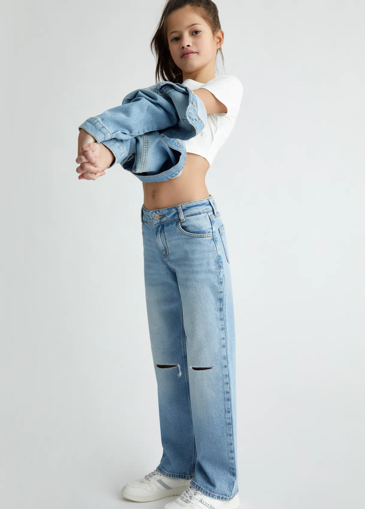 Liu Jo Jean en coton effet usé|Enfant Pantalons & Jupes