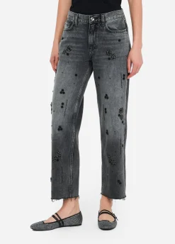Liu Jo Jean jambe droite avec strass|Femme Jeans Droit