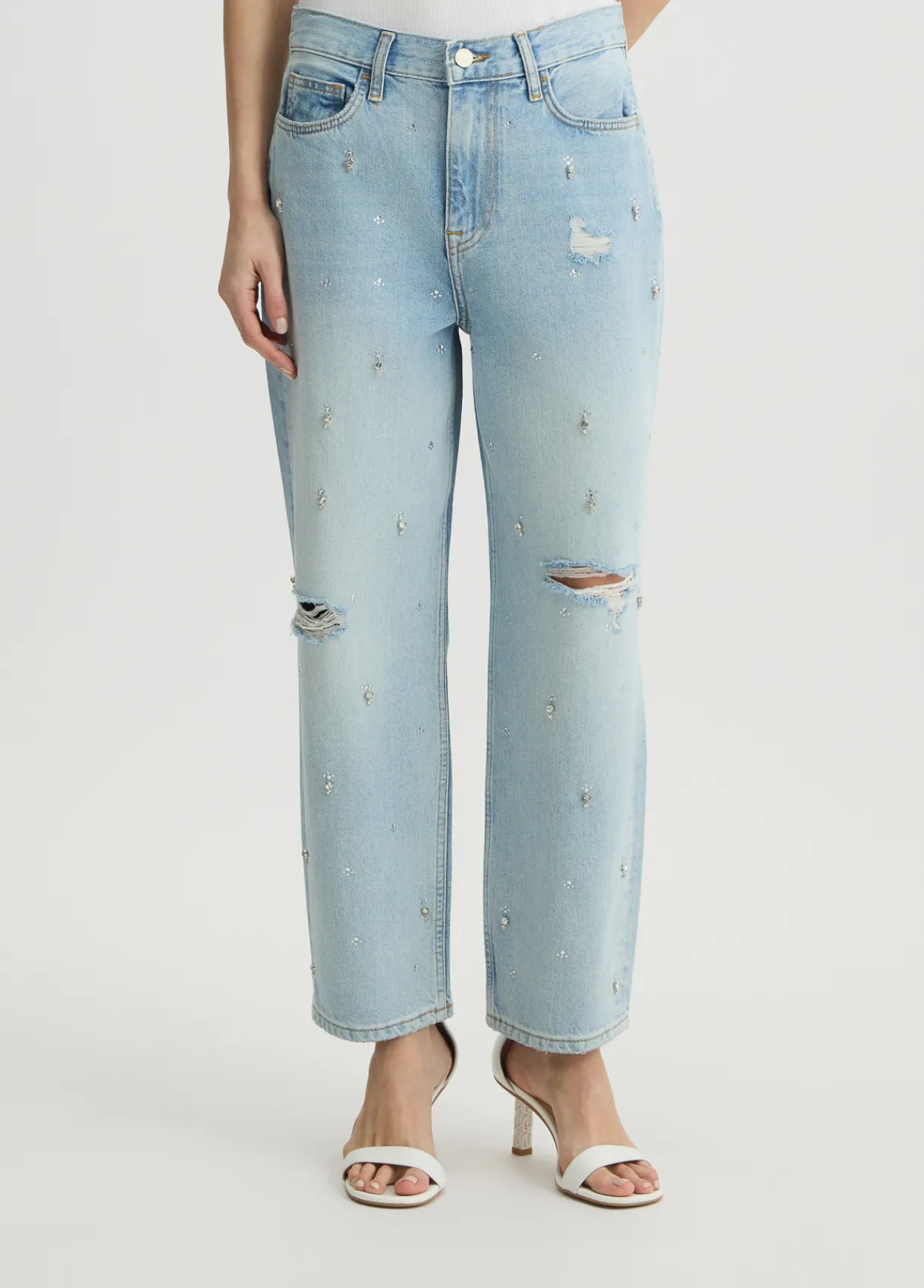 Liu Jo Jean jambe droite avec strass|Femme Jeans Droit