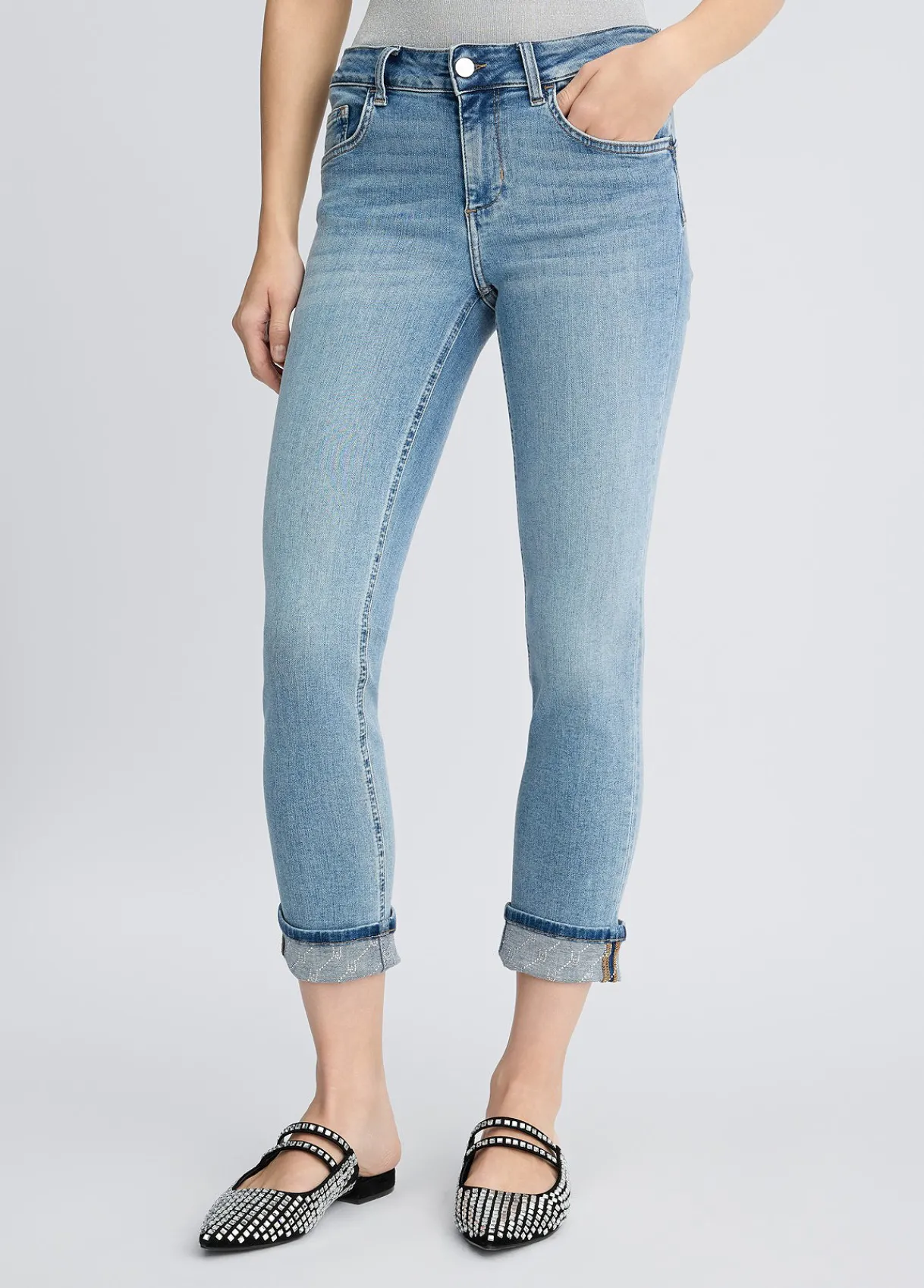 Liu Jo Jean skinny avec revers|Femme Jeans Skinny