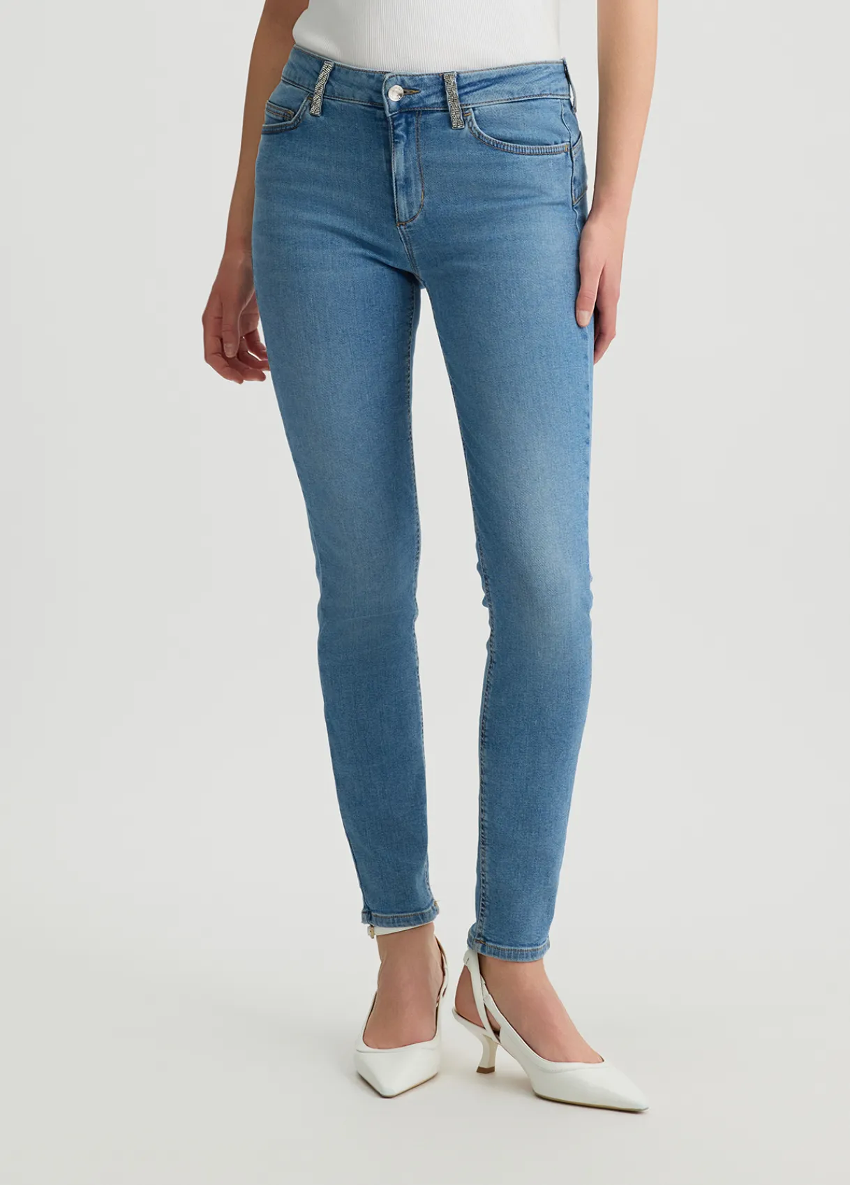 Liu Jo Jean skinny bottom up avec strass|Femme Jeans Skinny
