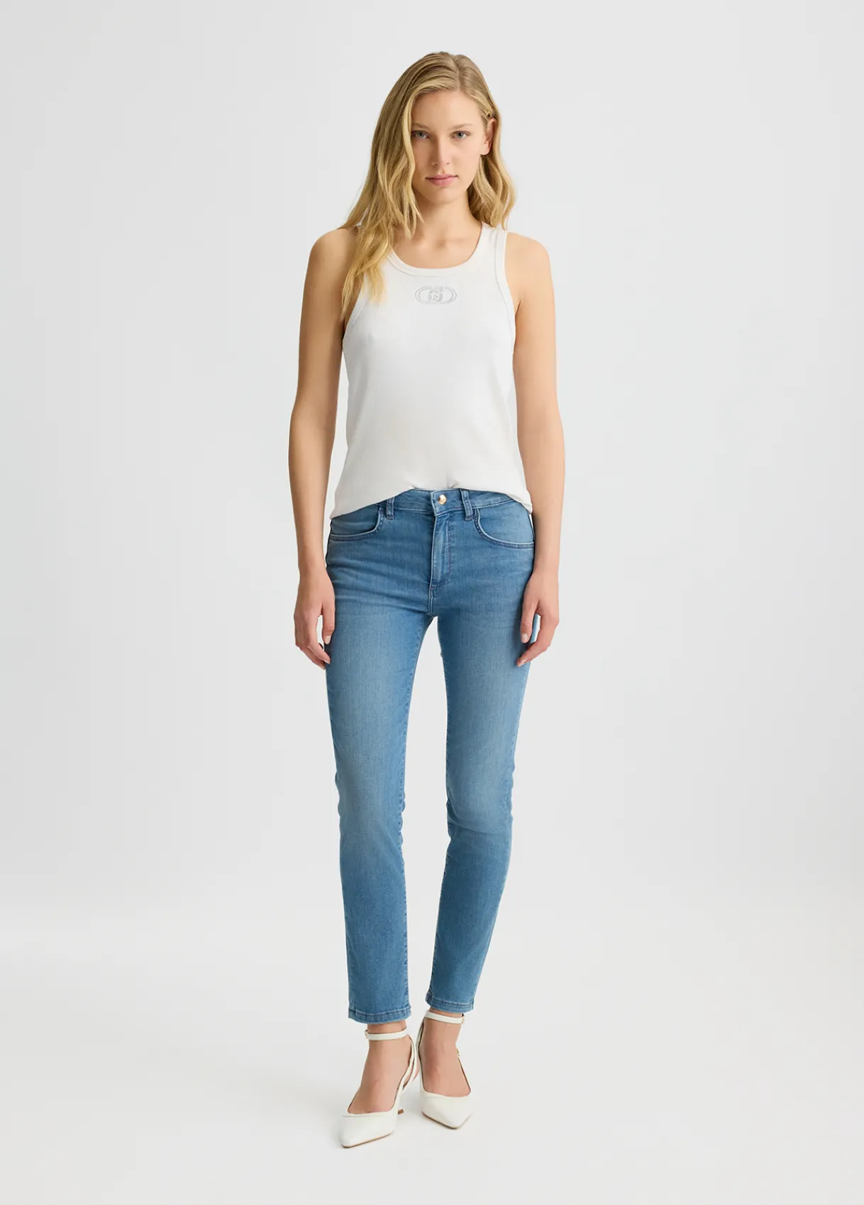 Liu Jo Jean skinny en coton effet usé|Femme Jeans Skinny