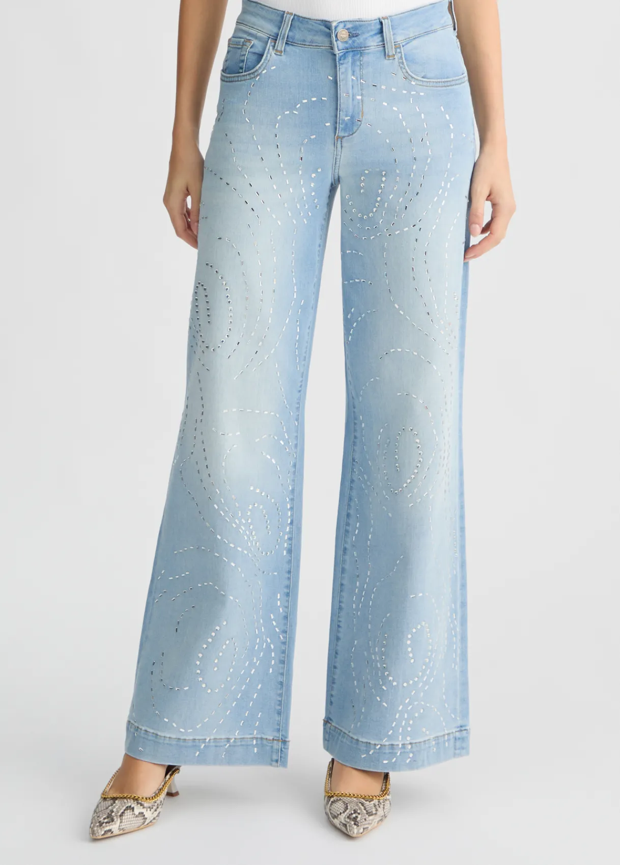 Liu Jo Jean évasé avec clous|Femme Jeans Patte D'Eph