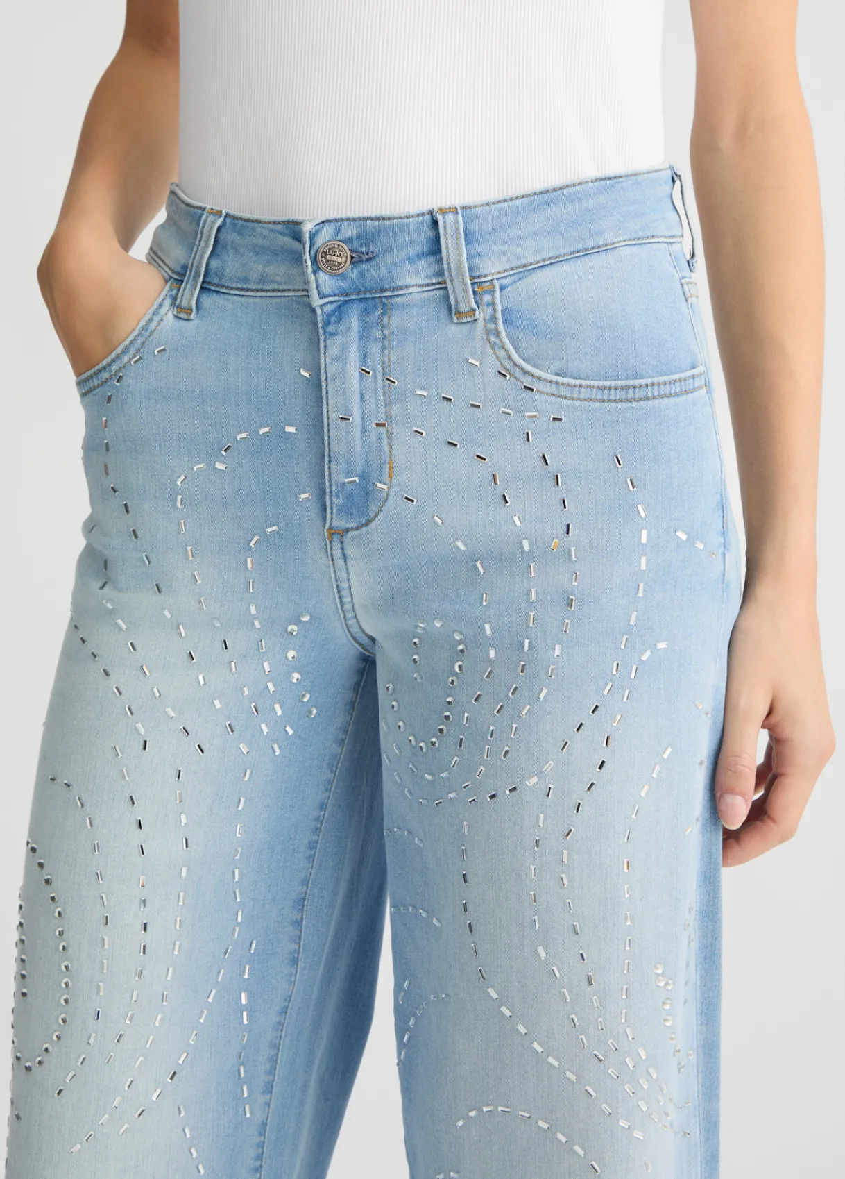 Liu Jo Jean évasé avec clous|Femme Jeans Patte D'Eph