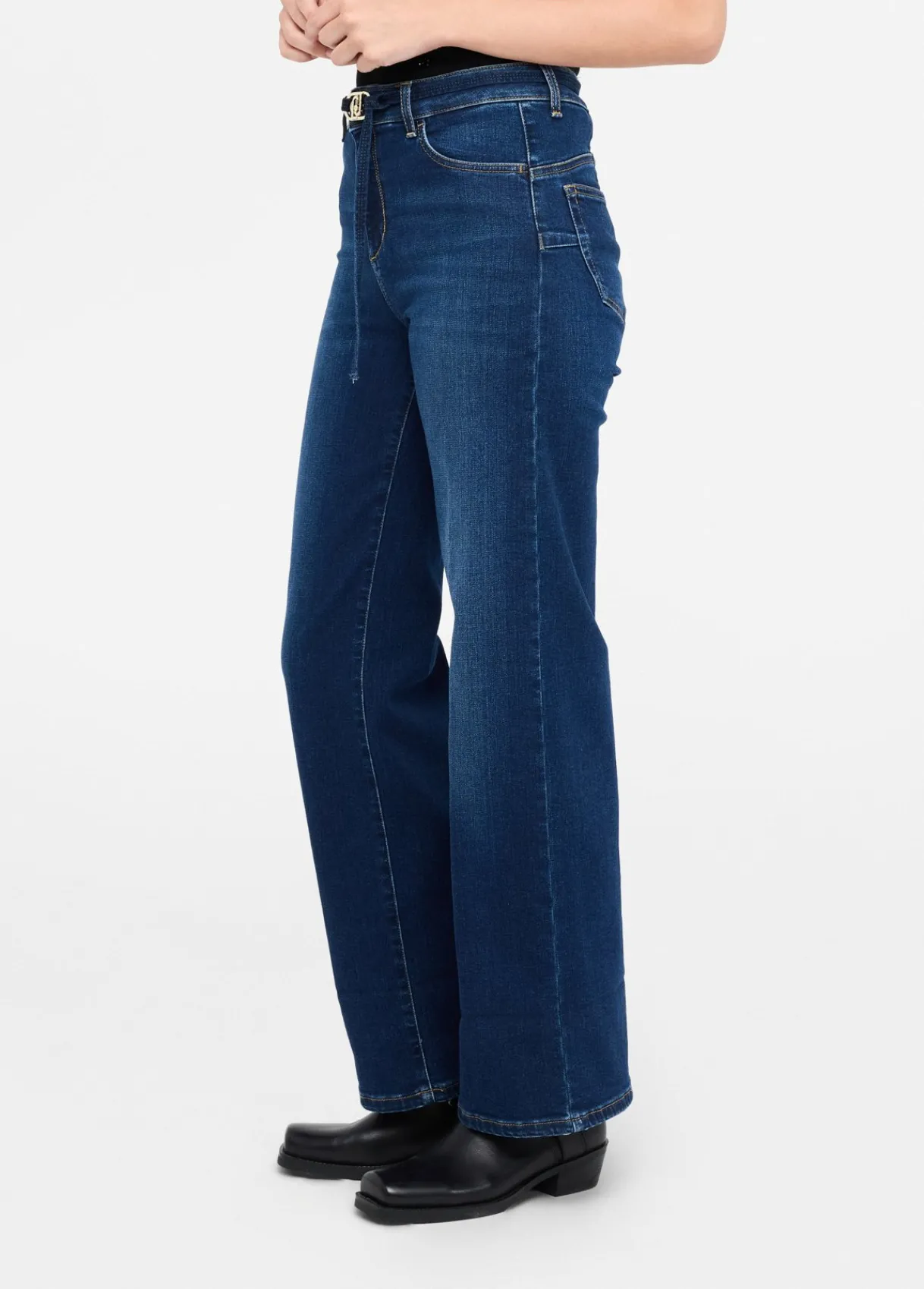 Liu Jo Jean évasé cropped avec ceinture|Femme Jeans Droit