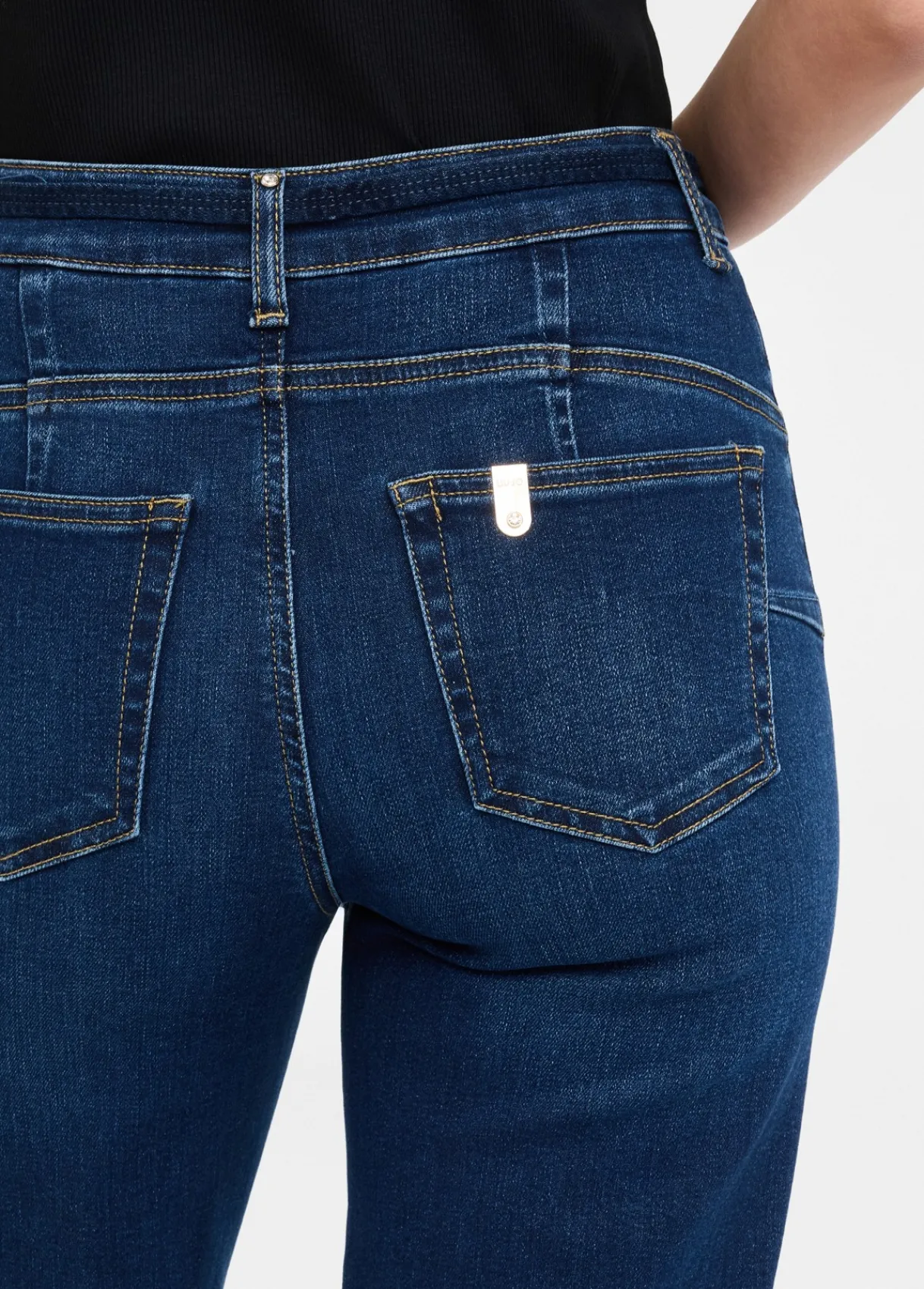 Liu Jo Jean évasé cropped avec ceinture|Femme Jeans Droit