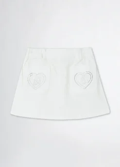 Liu Jo Jupe en coton avec cœurs|Enfant Pantalons & Jupes