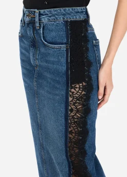 Liu Jo Jupe en denim avec dentelle|Femme Jupes