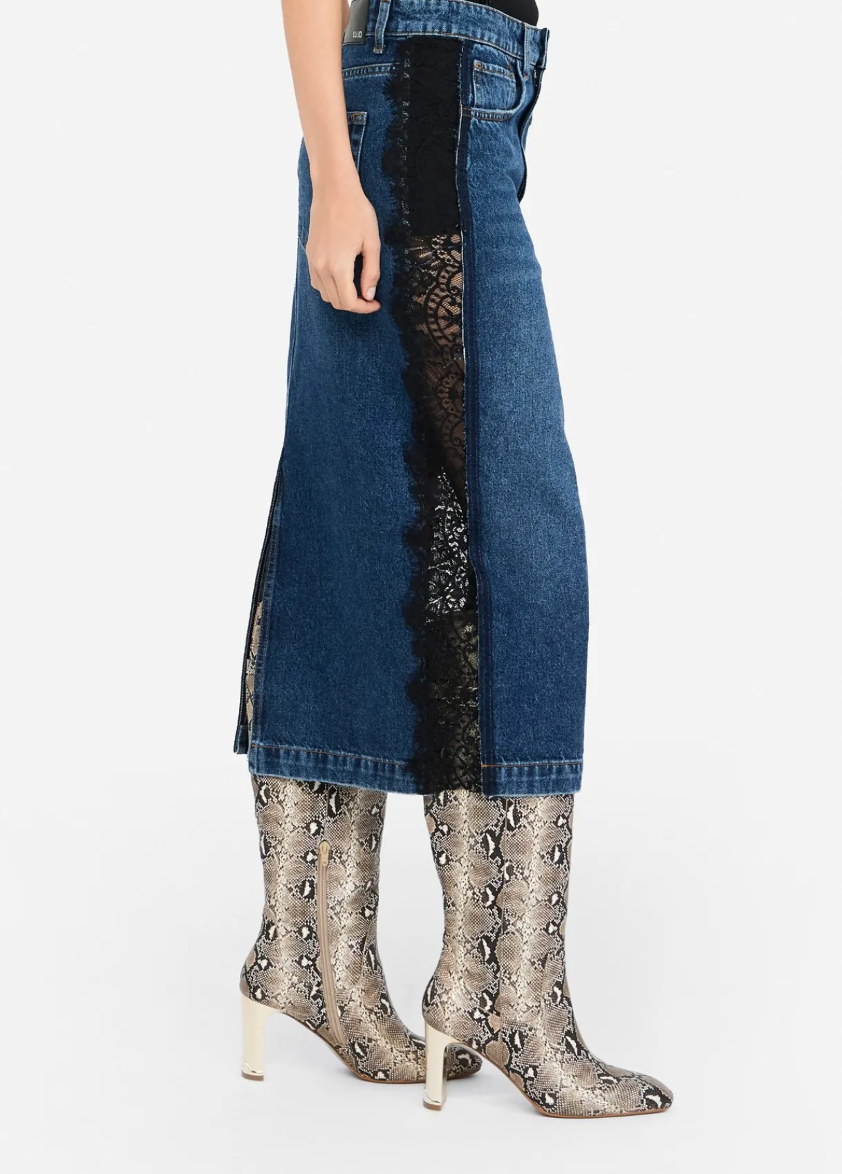 Liu Jo Jupe en denim avec dentelle|Femme Jupes
