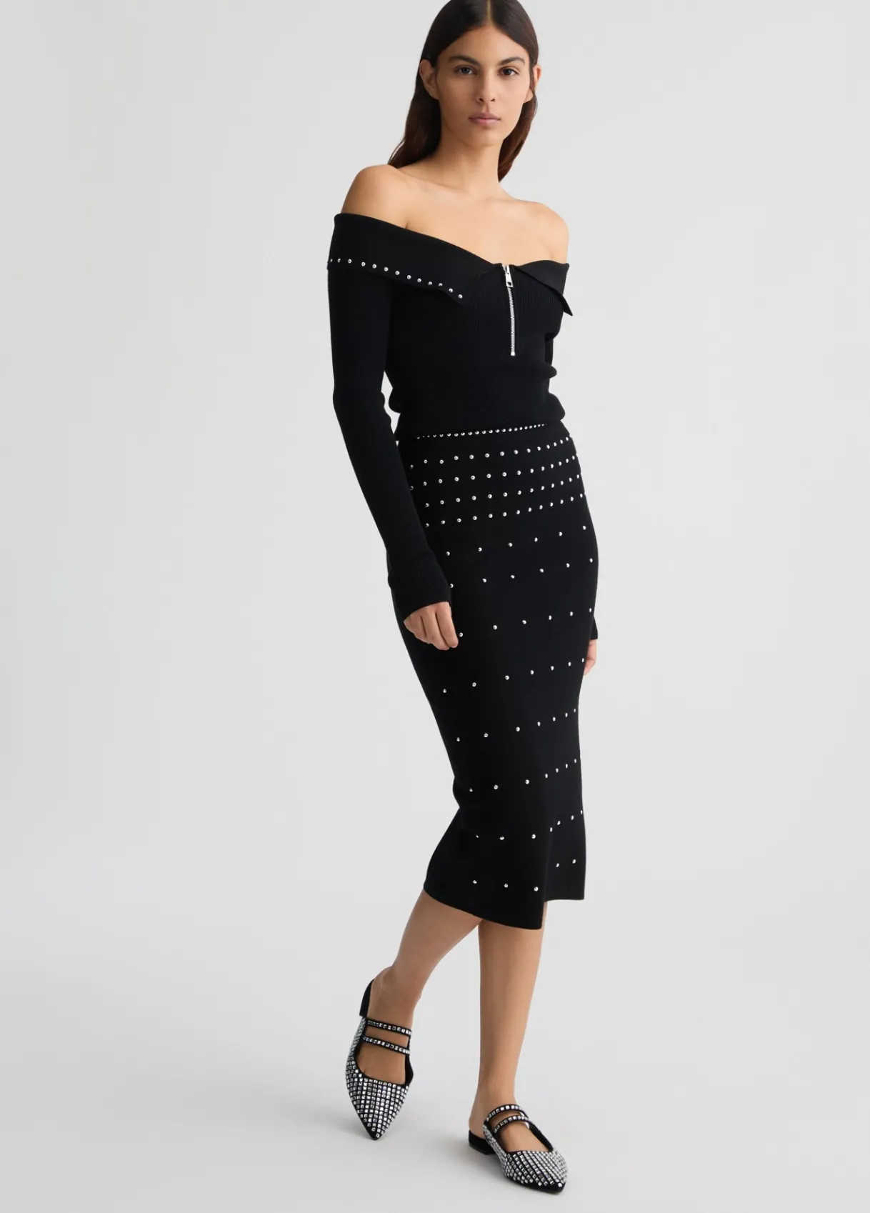Liu Jo Jupe en maille avec clous|Femme Jupes