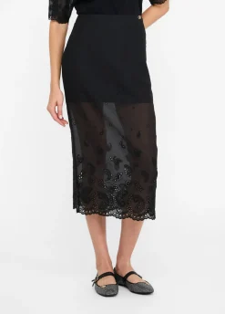Liu Jo Jupe en organza avec broderies|Femme Jupes