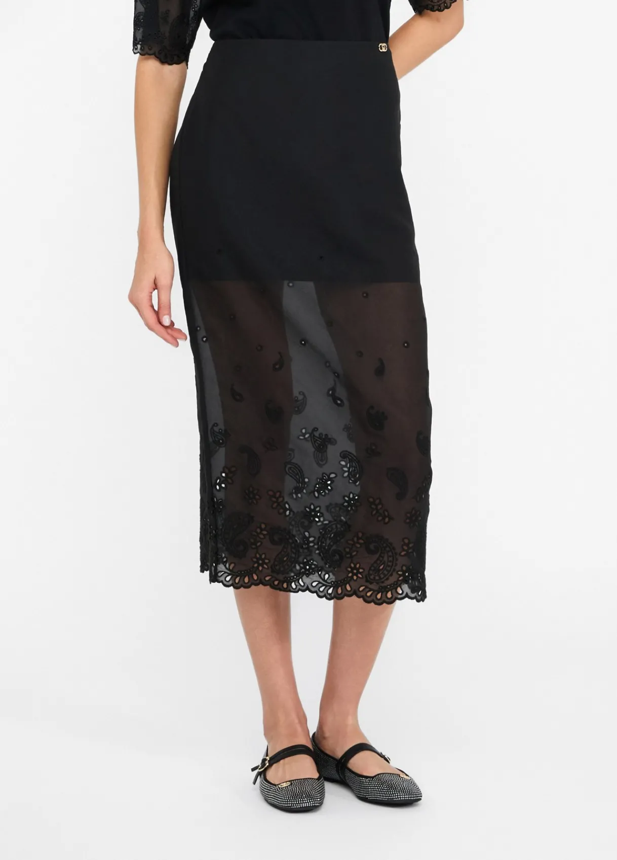 Liu Jo Jupe en organza avec broderies|Femme Jupes