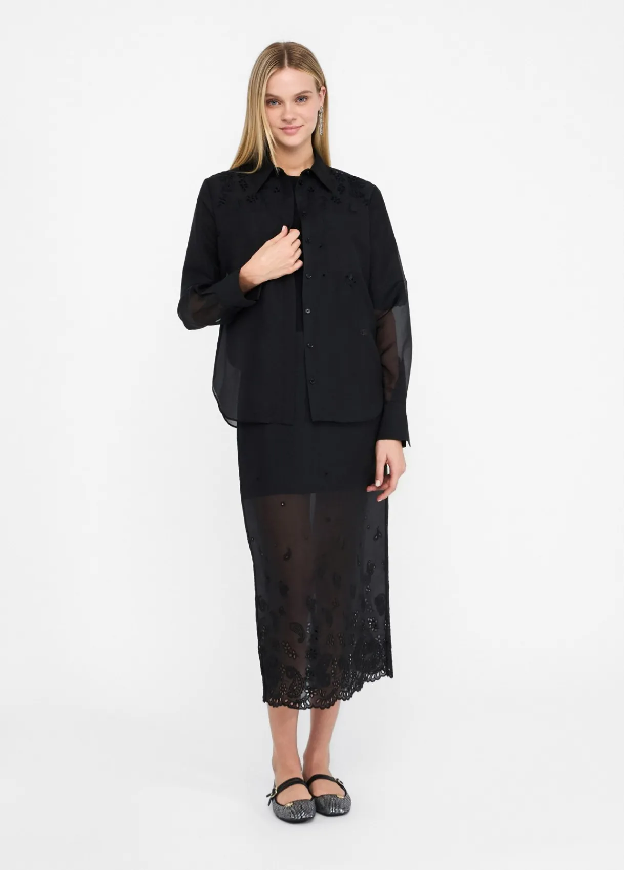 Liu Jo Jupe en organza avec broderies|Femme Jupes