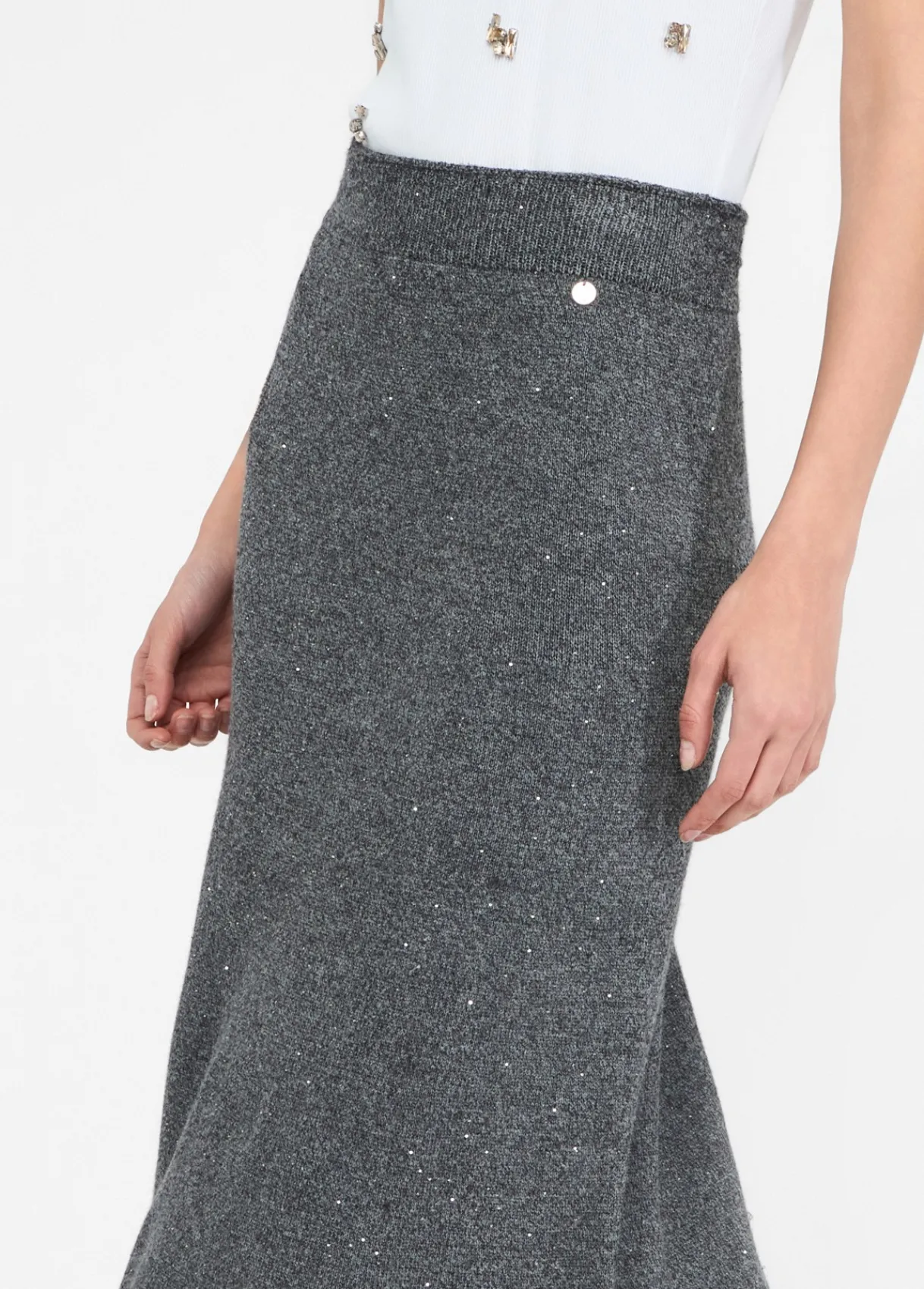Liu Jo Jupe midi en maille avec paillettes|Femme Jupes