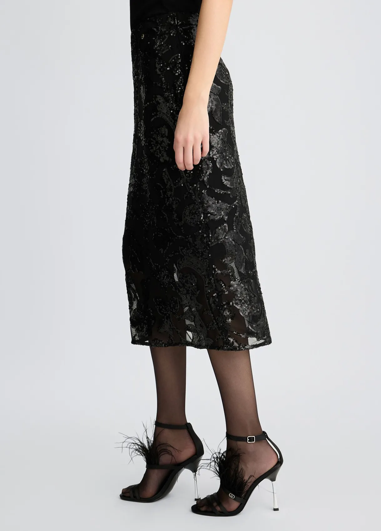 Liu Jo Jupe mi-longue en tulle brodé|Femme Jupes|Cérémonie
