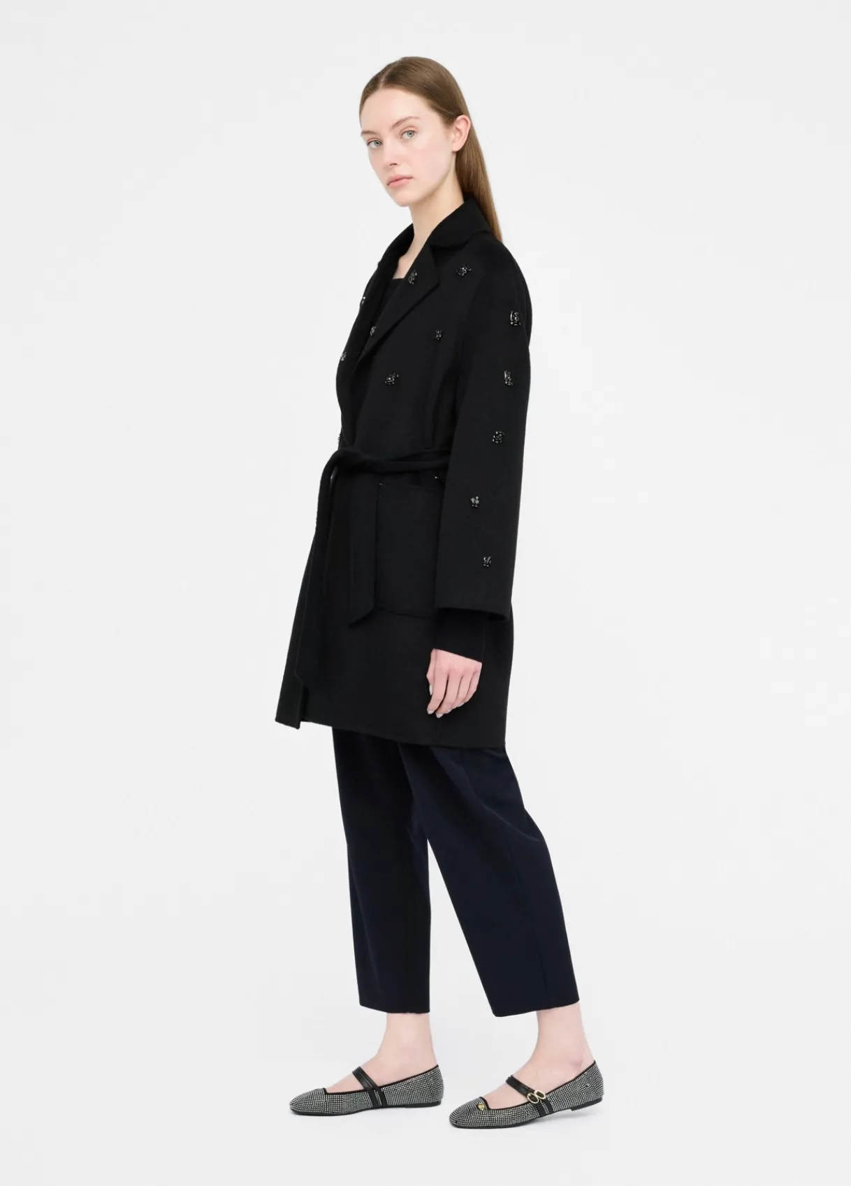 Liu Jo Manteau en laine avec broderies bijoux|Femme Manteaux