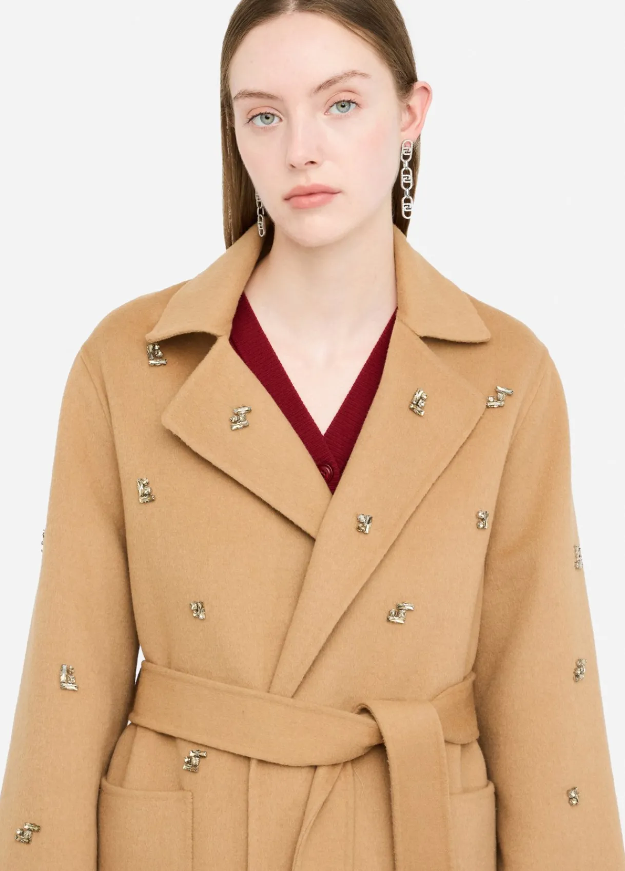 Liu Jo Manteau en laine avec broderies bijoux|Femme Manteaux