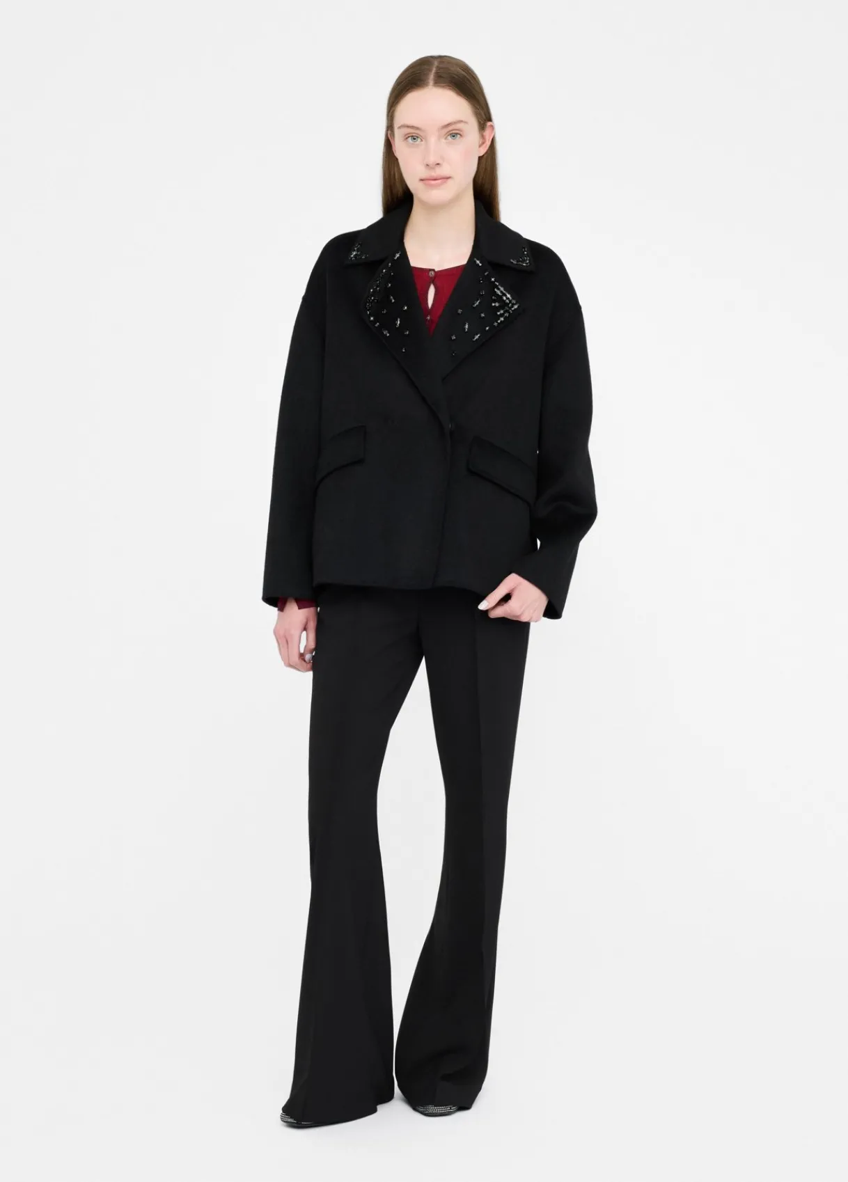 Liu Jo Manteau en laine avec broderies bijoux|Femme Manteaux