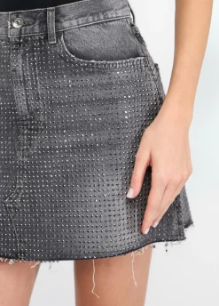 Liu Jo Minijupe en toile denim avec clous|Femme Jupes
