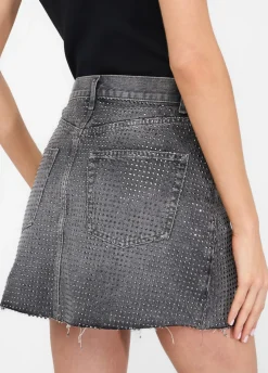 Liu Jo Minijupe en toile denim avec clous|Femme Jupes