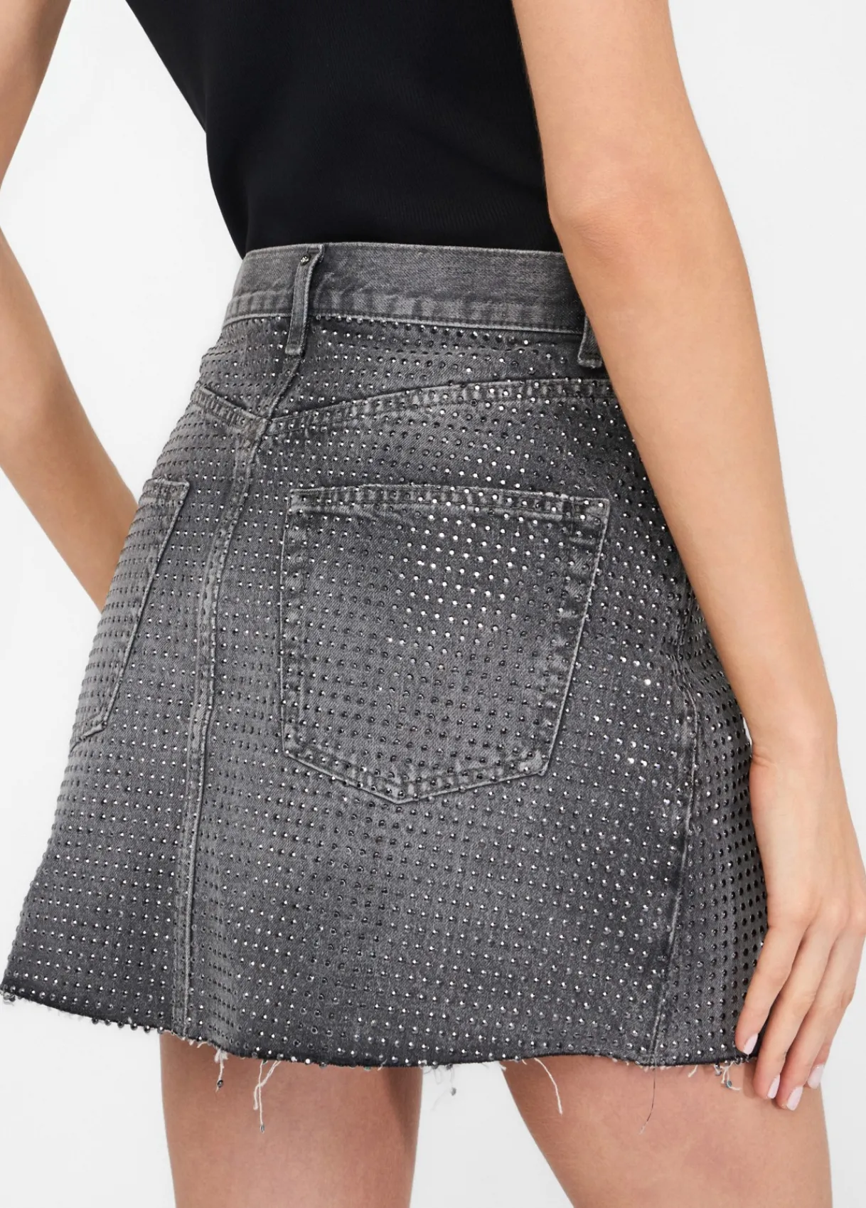 Liu Jo Minijupe en toile denim avec clous|Femme Jupes