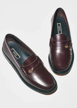 Liu Jo Mocassins bordeaux en cuir|Femme Most Wanted|Mocassins