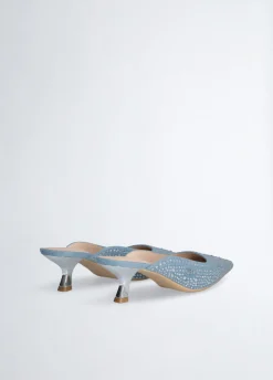 Liu Jo Mules en denim strassé|Femme Escarpins