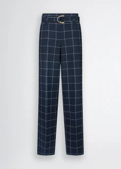 Liu Jo Pantalon à carreaux à taille haute|Femme Pantalons|Tailleurs