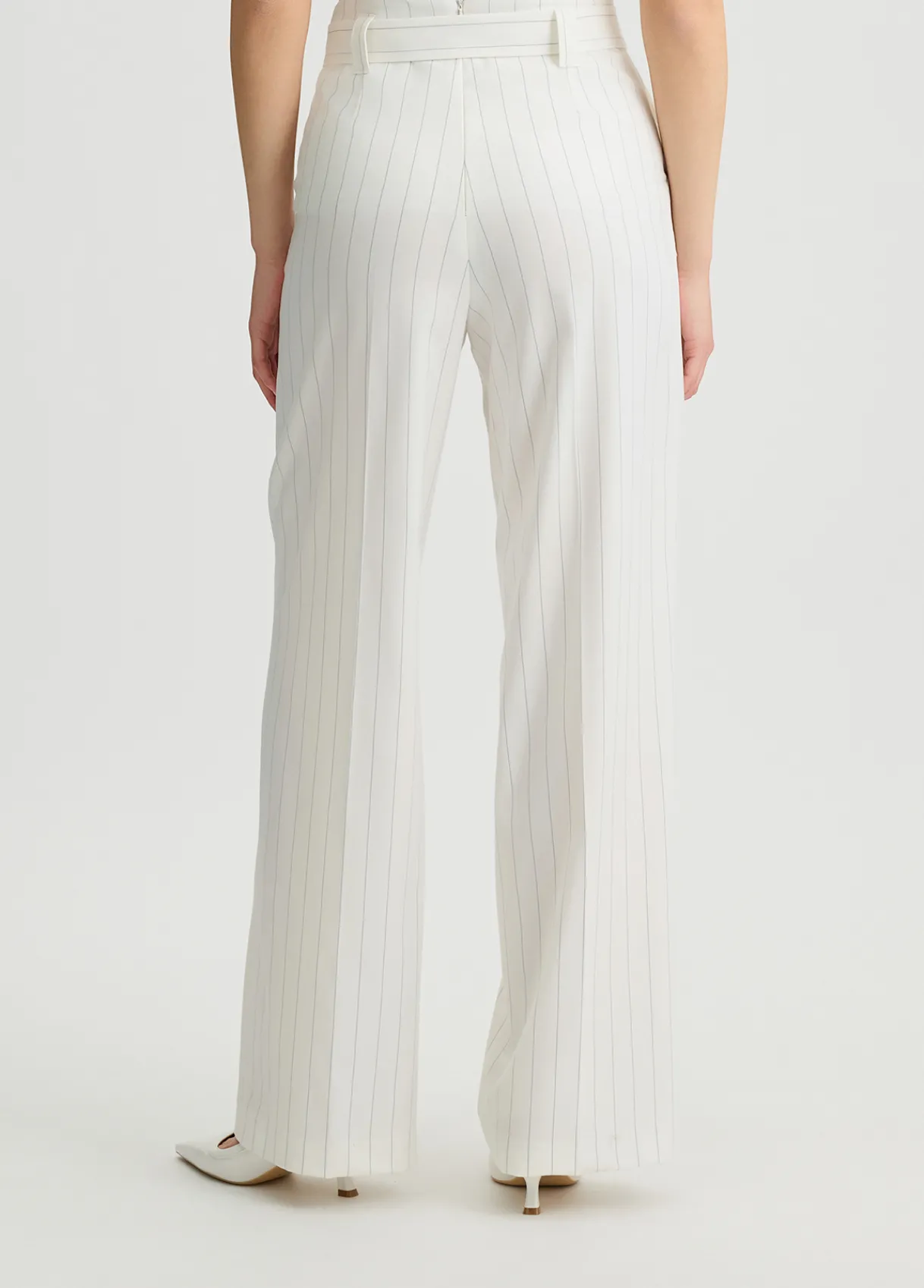 Liu Jo Pantalon à fines rayures à taille haute|Femme Pantalons|Tailleurs