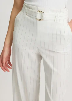 Liu Jo Pantalon à fines rayures à taille haute|Femme Pantalons|Tailleurs