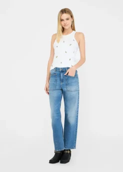 Liu Jo Pantalon carotte à taille haute|Femme Jeans Droit