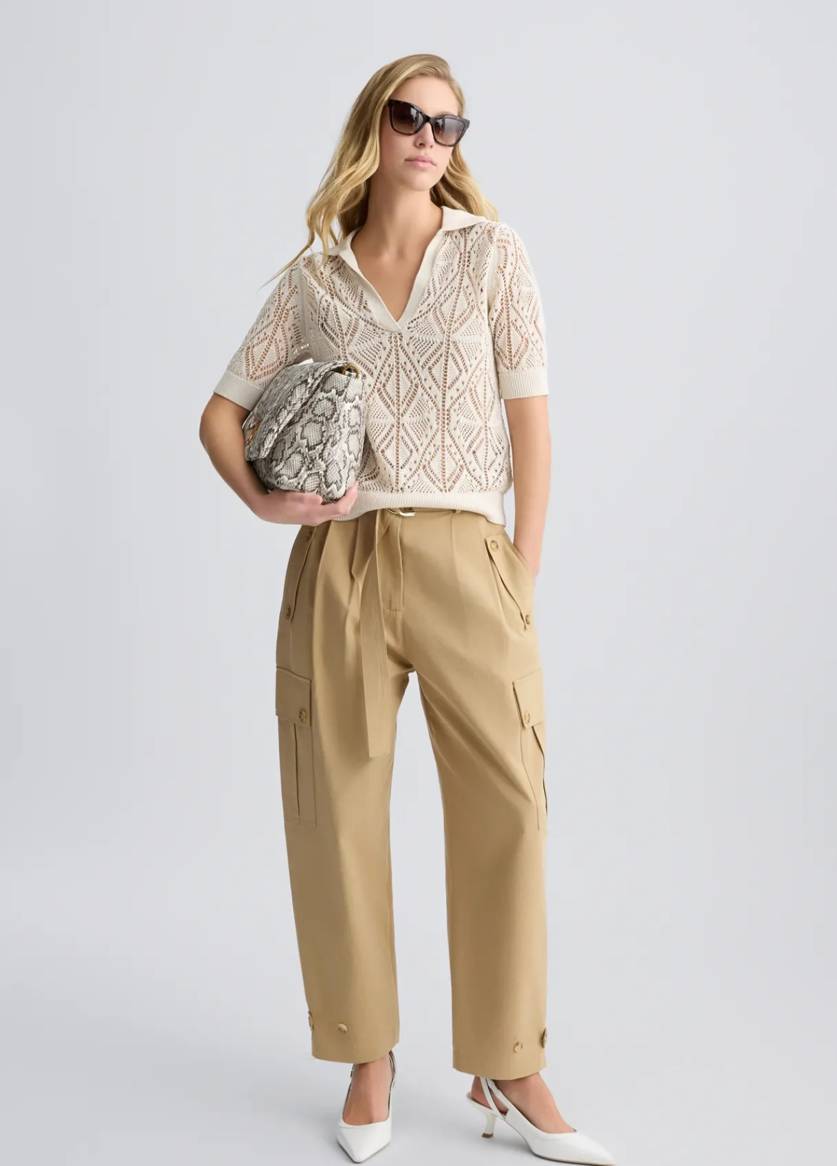 Liu Jo Pantalon cropped cargo|Femme Pantalons