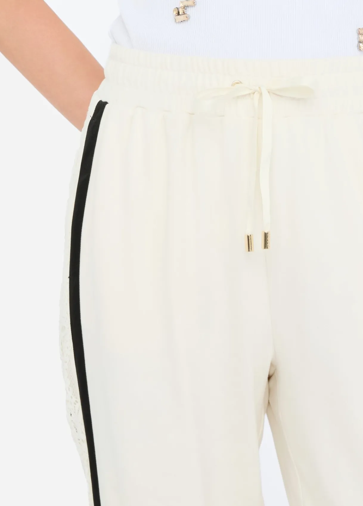 Liu Jo Pantalon de jogging en molleton avec dentelle|Femme Vêtements De Sport|Pantalons