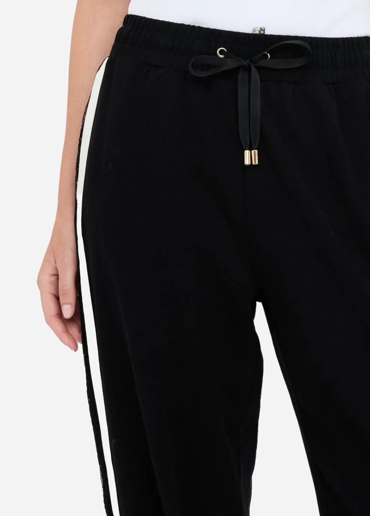 Liu Jo Pantalon de jogging en molleton avec dentelle|Femme Vêtements De Sport|Pantalons