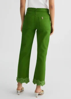 Liu Jo Pantalon droit avec broderie en crochet|Femme Pantalons