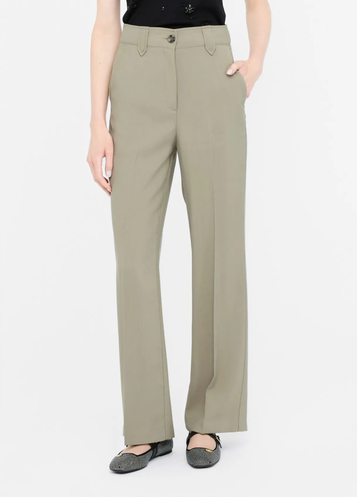 Liu Jo Pantalon droit en gabardine|Femme Pantalons