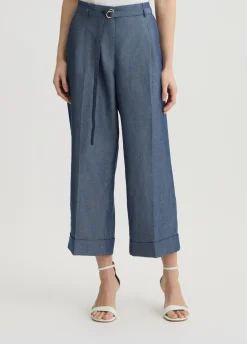 Liu Jo Pantalon en lin mélangé|Femme Pantalons|Tailleurs