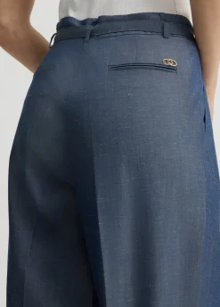 Liu Jo Pantalon en lin mélangé|Femme Pantalons|Tailleurs