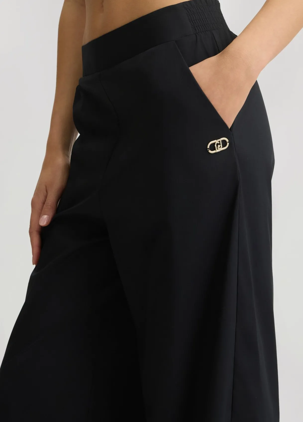 Liu Jo Pantalon palazzo en coton|Femme Mode Plage|Pantalons