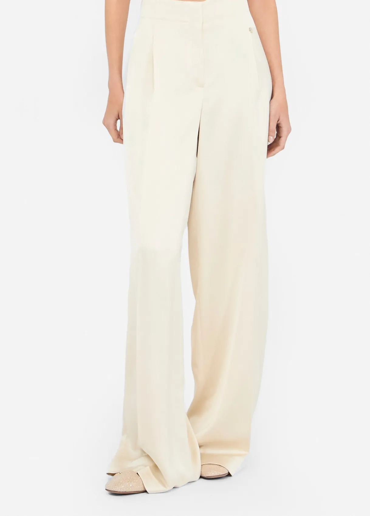 Liu Jo Pantalon palazzo en satin|Femme Pantalons