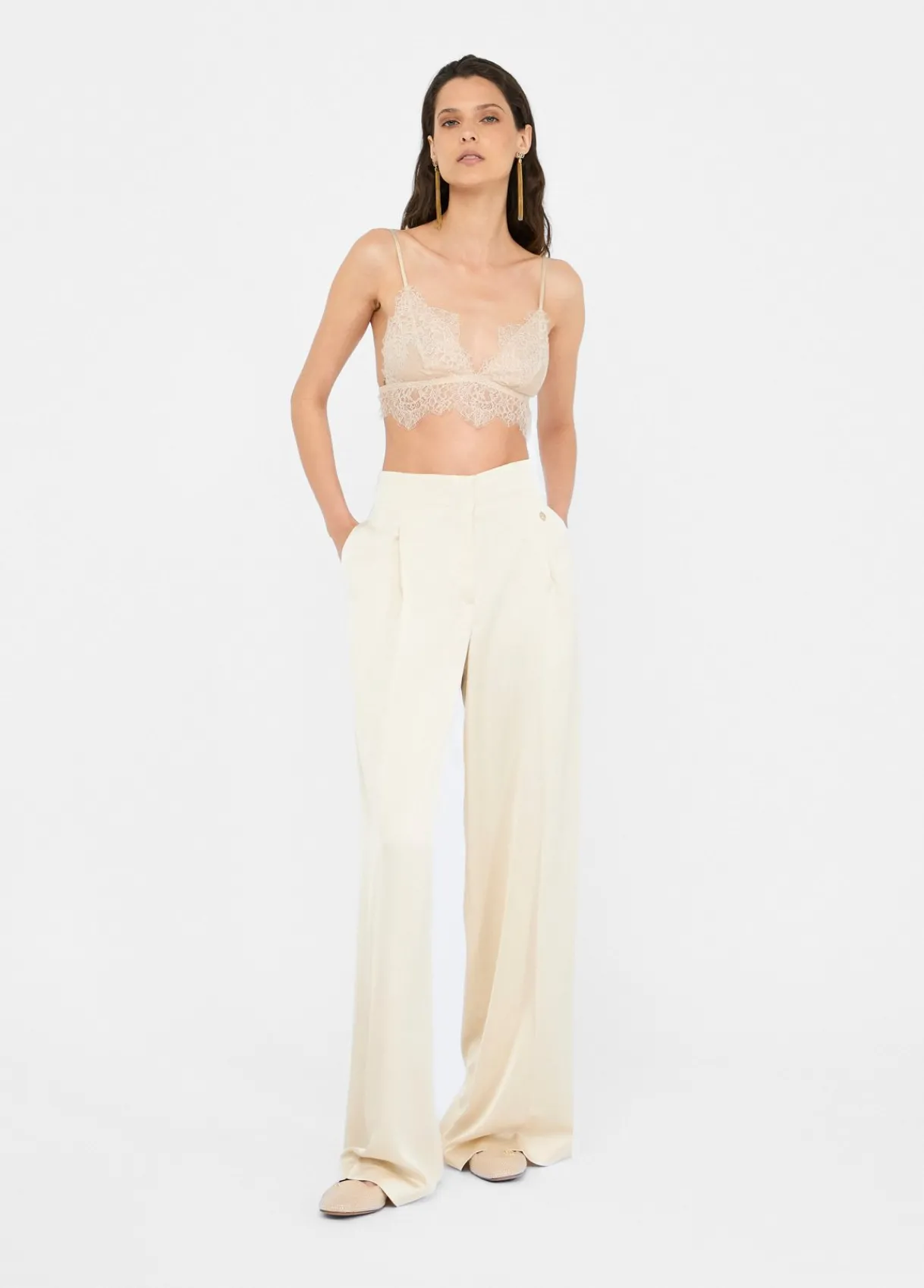 Liu Jo Pantalon palazzo en satin|Femme Pantalons
