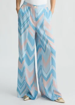Liu Jo Pantalon palazzo en sergé imprimé|Femme Pantalons