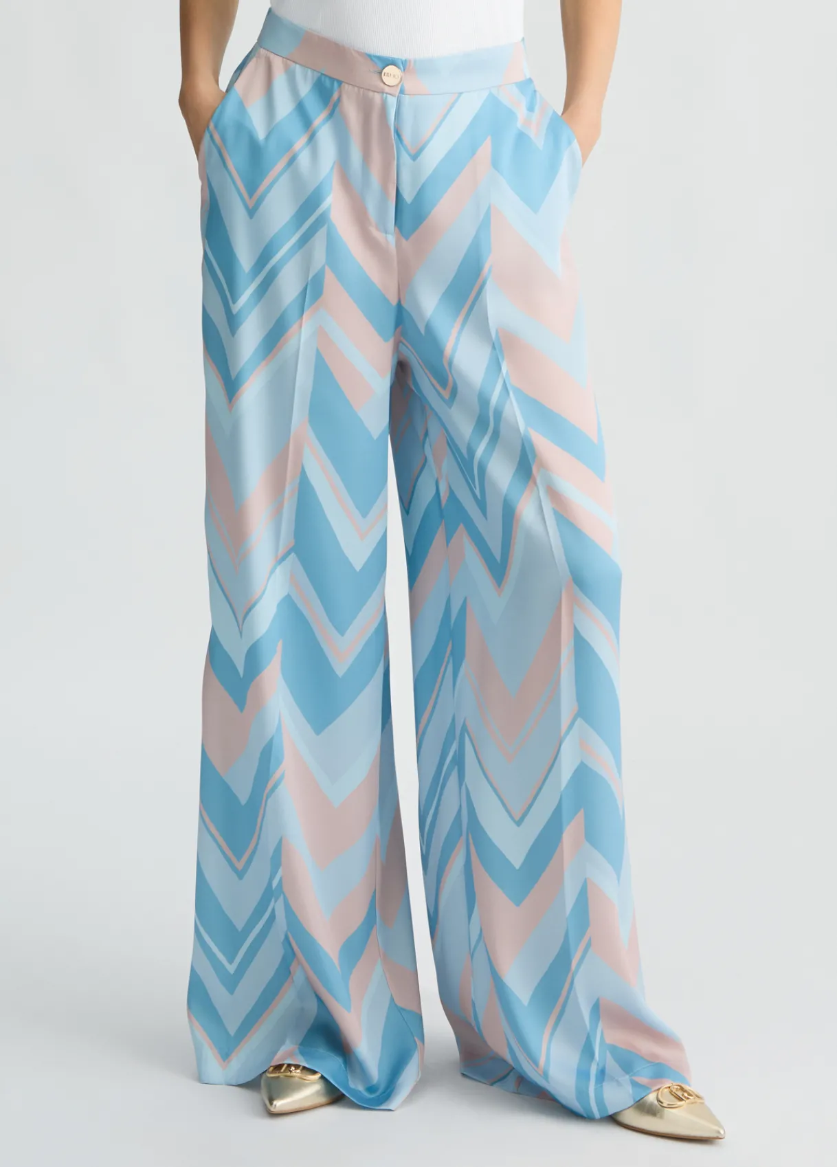 Liu Jo Pantalon palazzo en sergé imprimé|Femme Pantalons