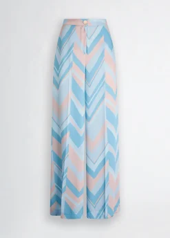 Liu Jo Pantalon palazzo en sergé imprimé|Femme Pantalons