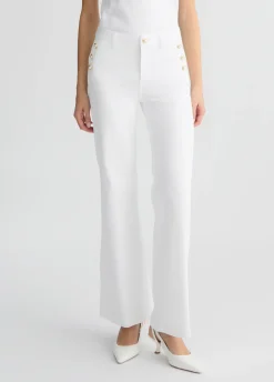 Liu Jo Pantalon évasé avec boutons|Femme Pantalons