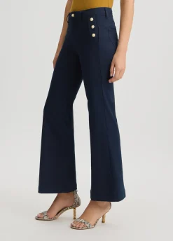 Liu Jo Pantalon évasé avec boutons|Femme Pantalons