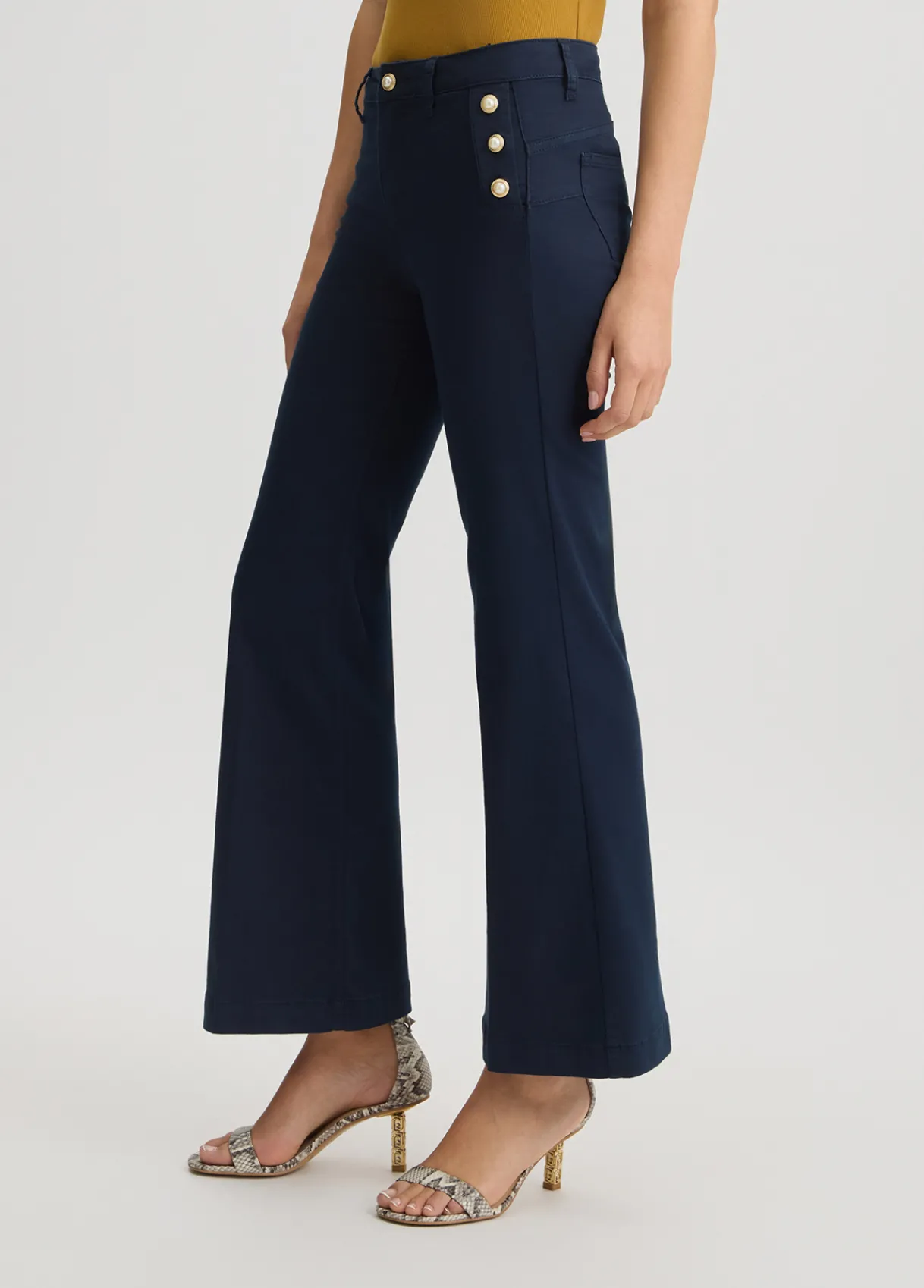 Liu Jo Pantalon évasé avec boutons|Femme Pantalons